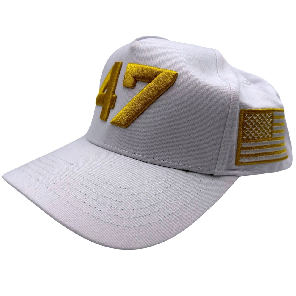 Charlie Kirk 47 White Gold Hat TPUSA Turning Point USA Adjustable Cap Brand New